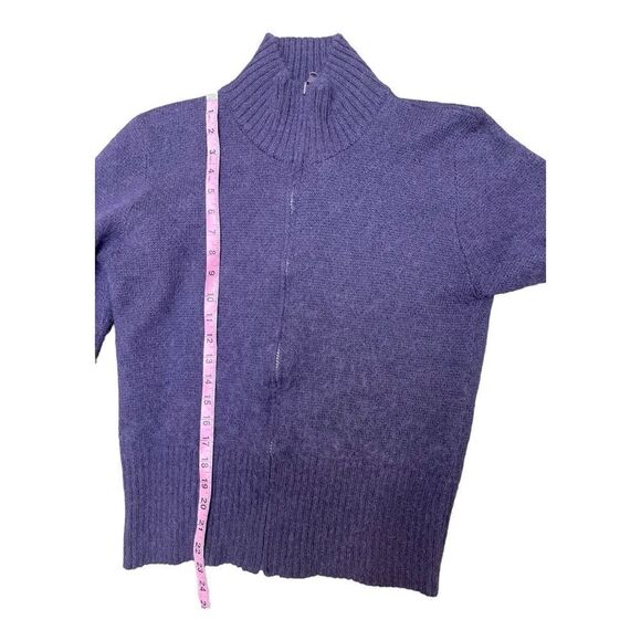 ALPAKA INKA PERU Women's 100% Alpaca Purple Mock Neck Full Zip Sweater Sz M - Picture 3 of 5